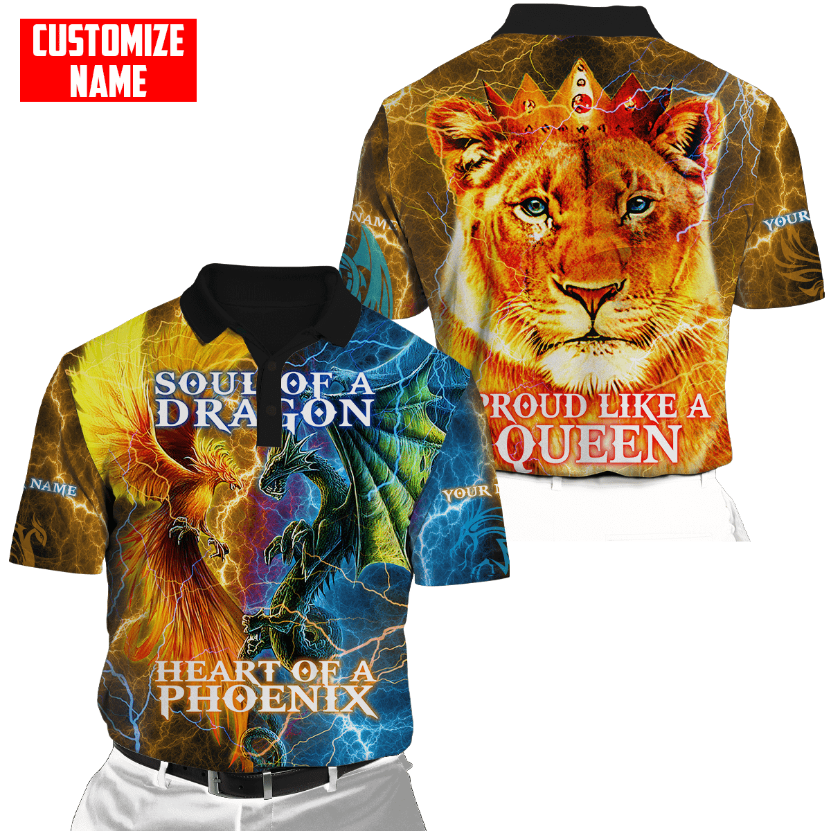 The Power Of Three Souls Dragon Phoenix Lion 3D All Over Printed Unisex Shirts