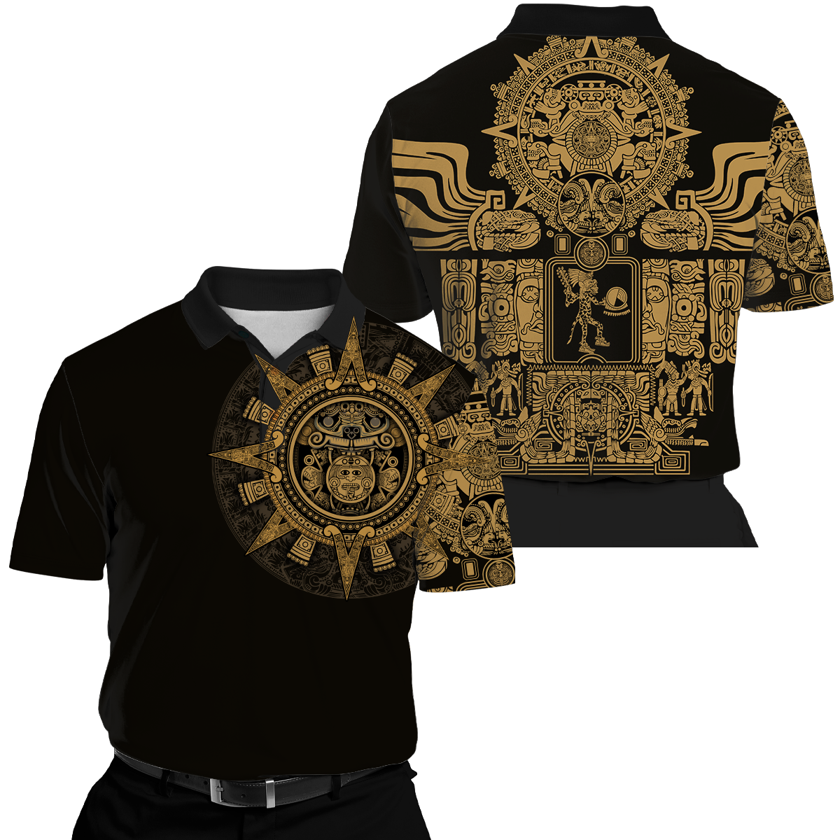 Aztec Mexican Yellow 3D All Over Printed Unisex Hoodie no2