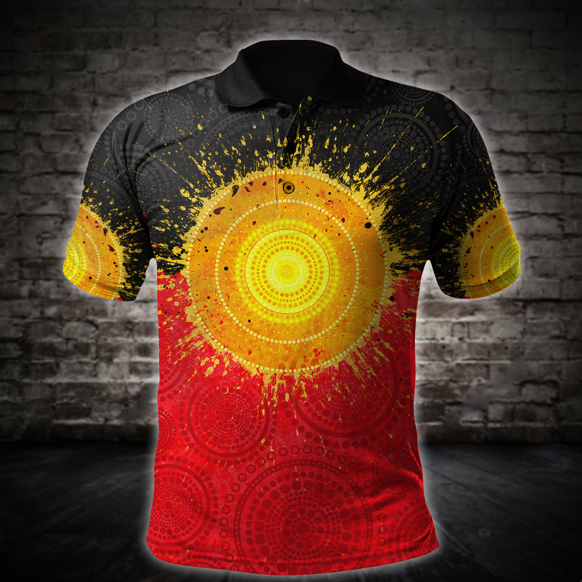Tmarc Tee Aboriginal Flag Indigenous Sun Painting Art 3D design shirts