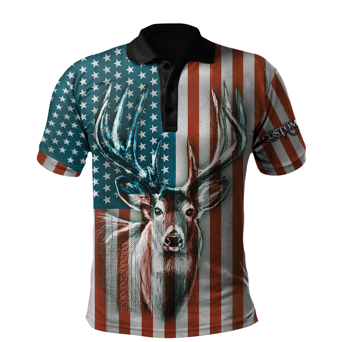 US Deer Persionalized Name 3D All Over Printed Shirts