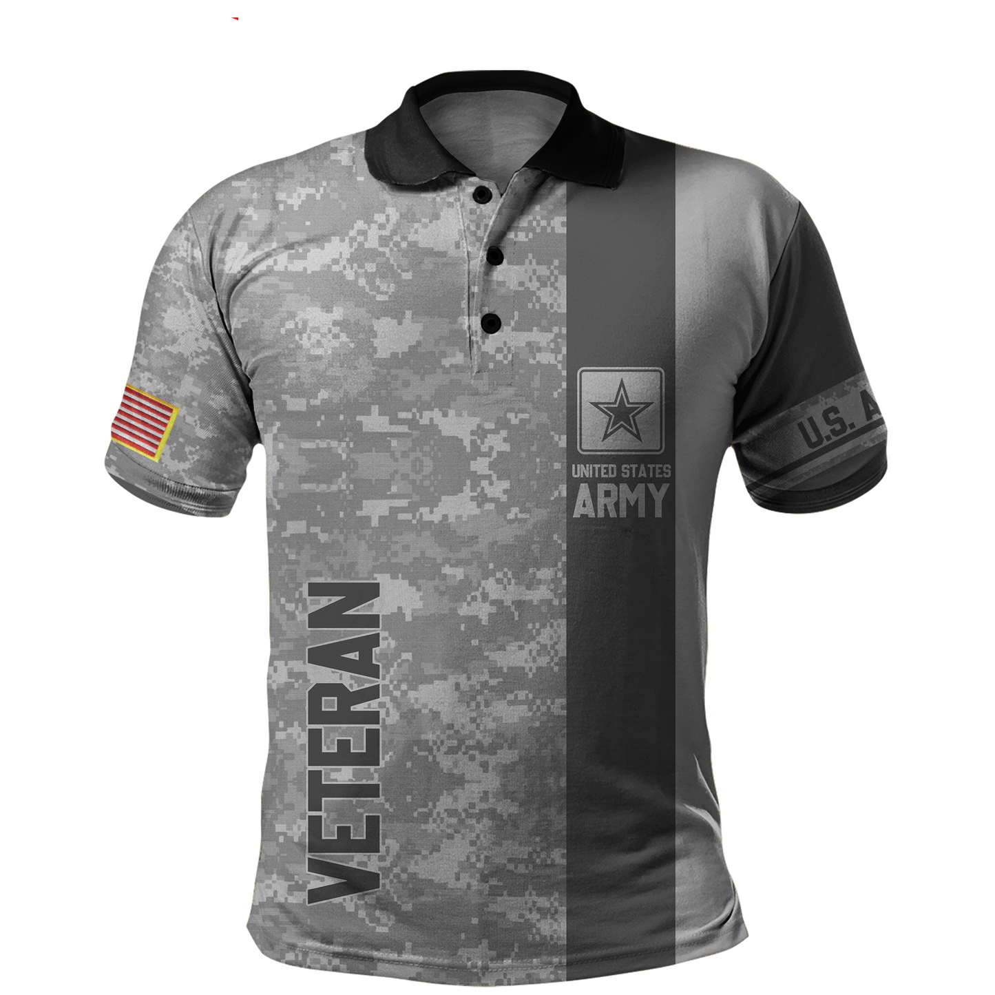 Premium Unique US Army Veteran Polo All Over Printed