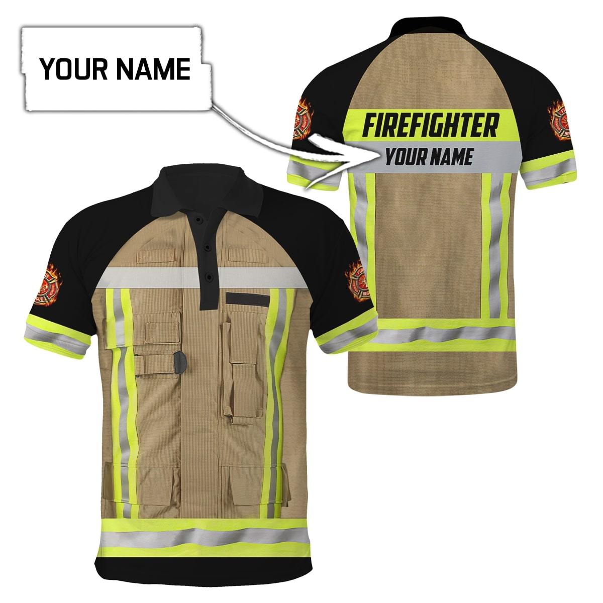 Customize Name Firefighter 3D All Over Printed Unisex Shirts