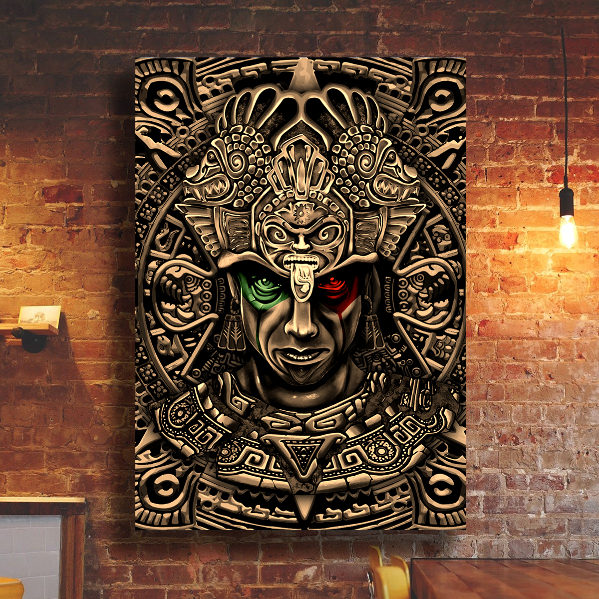 Aztec Art 3D All Over Printed Poster Vertical