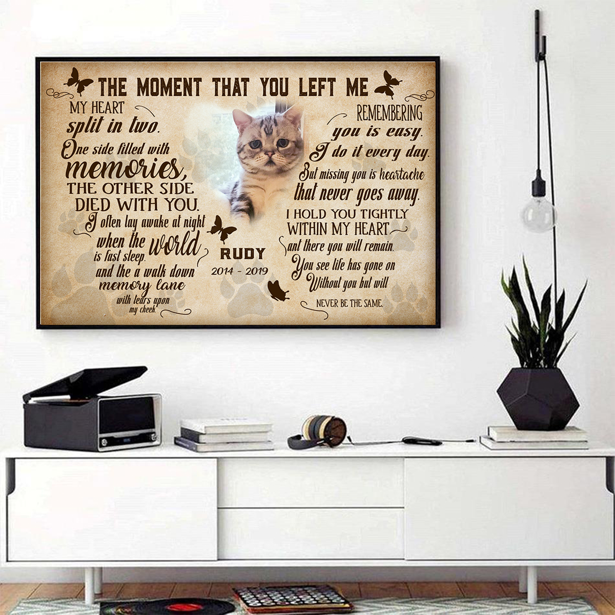The Moment That You Left Me Horse Customized Pet Picture Frame Poster Memorial Gifts