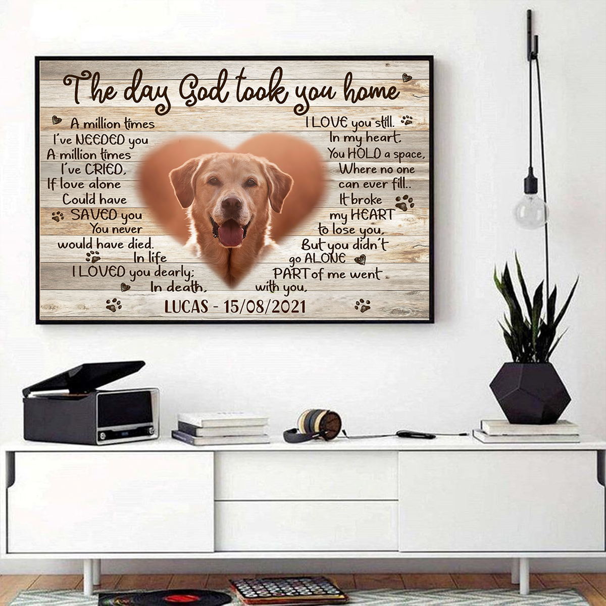 The Day God Took You Home Customized  Canvas Poster, Best Gifts For Dog Lovers