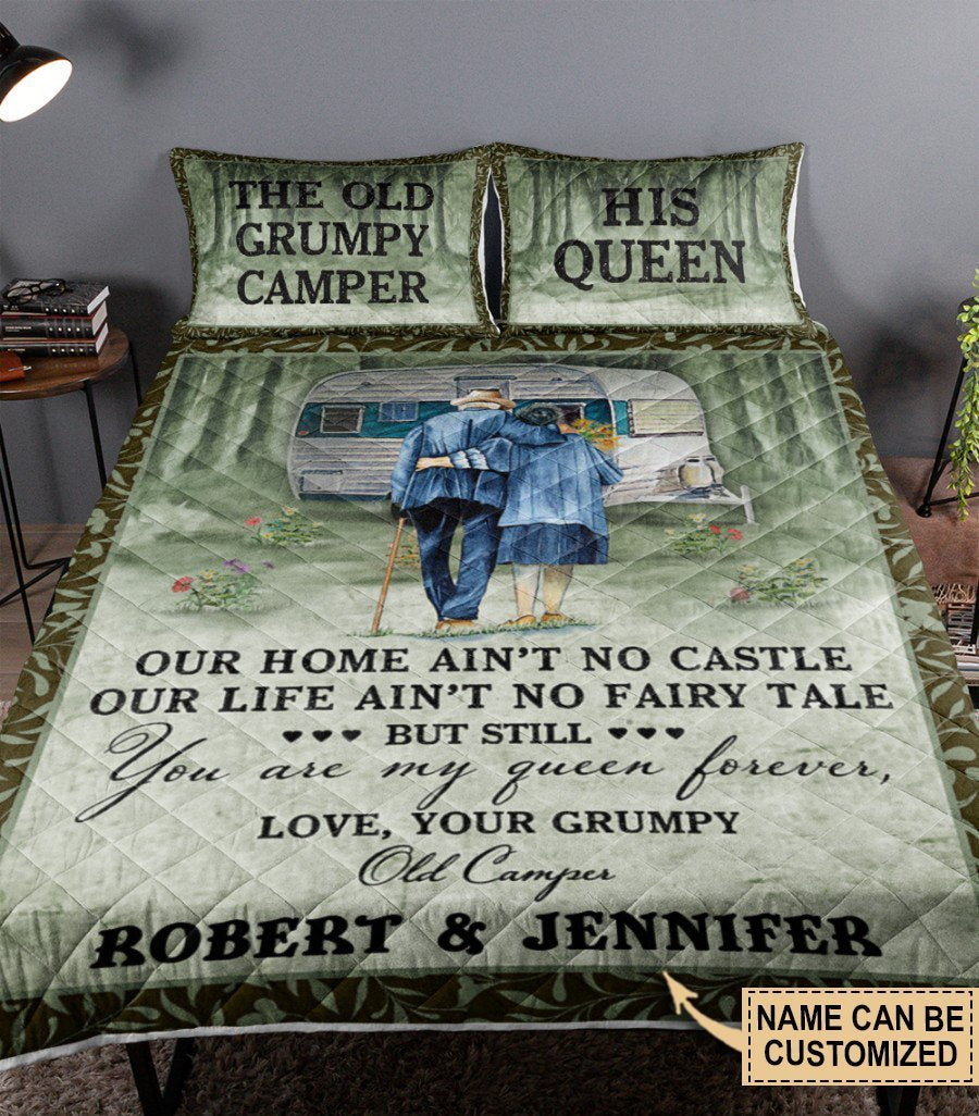 Personalized Camping Our Home Ain't No Castle Customized Quilt Bedding TA