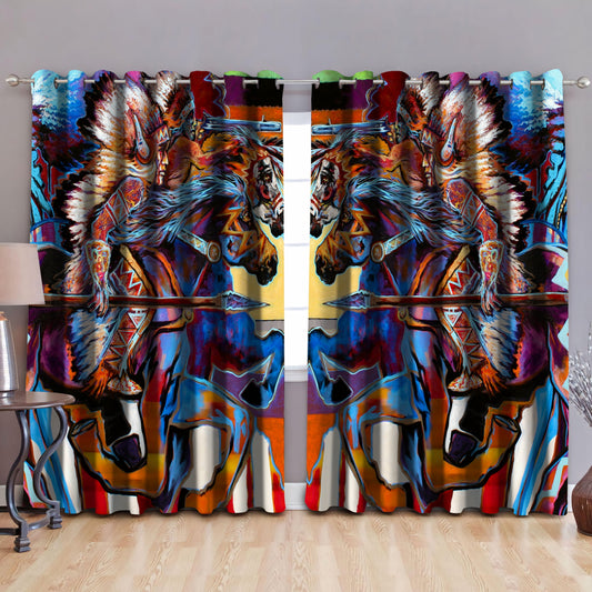 Warrior Native American Blackout Thermal Grommet Window Curtains Pi110505 - Amaze Style™-Curtains