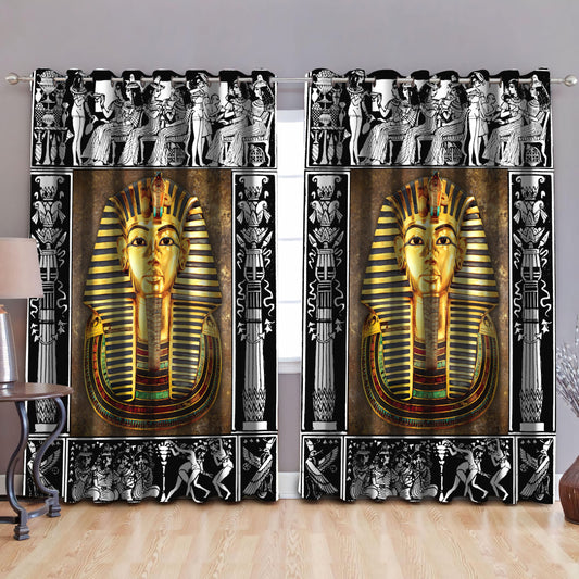 Ancient Egyptian Pharaoh Blackout Thermal Grommet Window Curtains Pi25062001
