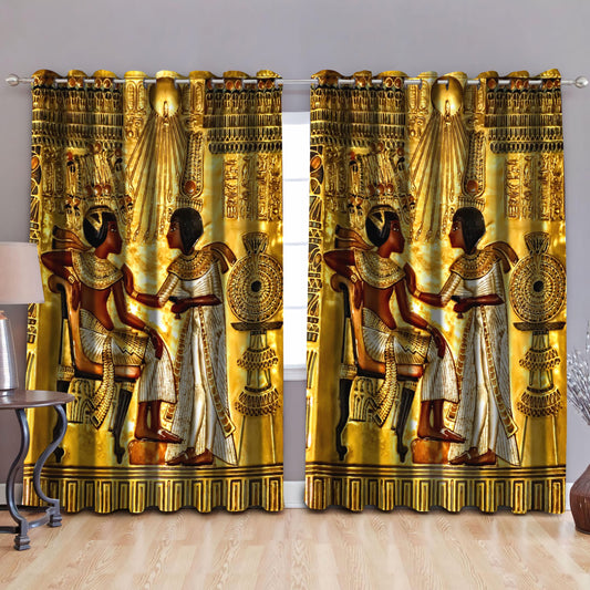 Ancient Egyptian Blackout Thermal Grommet Window Curtains Pi25062002