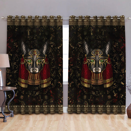 Ancient Egyptian Anubis Blackout Thermal Grommet Window Curtains Pi25062006