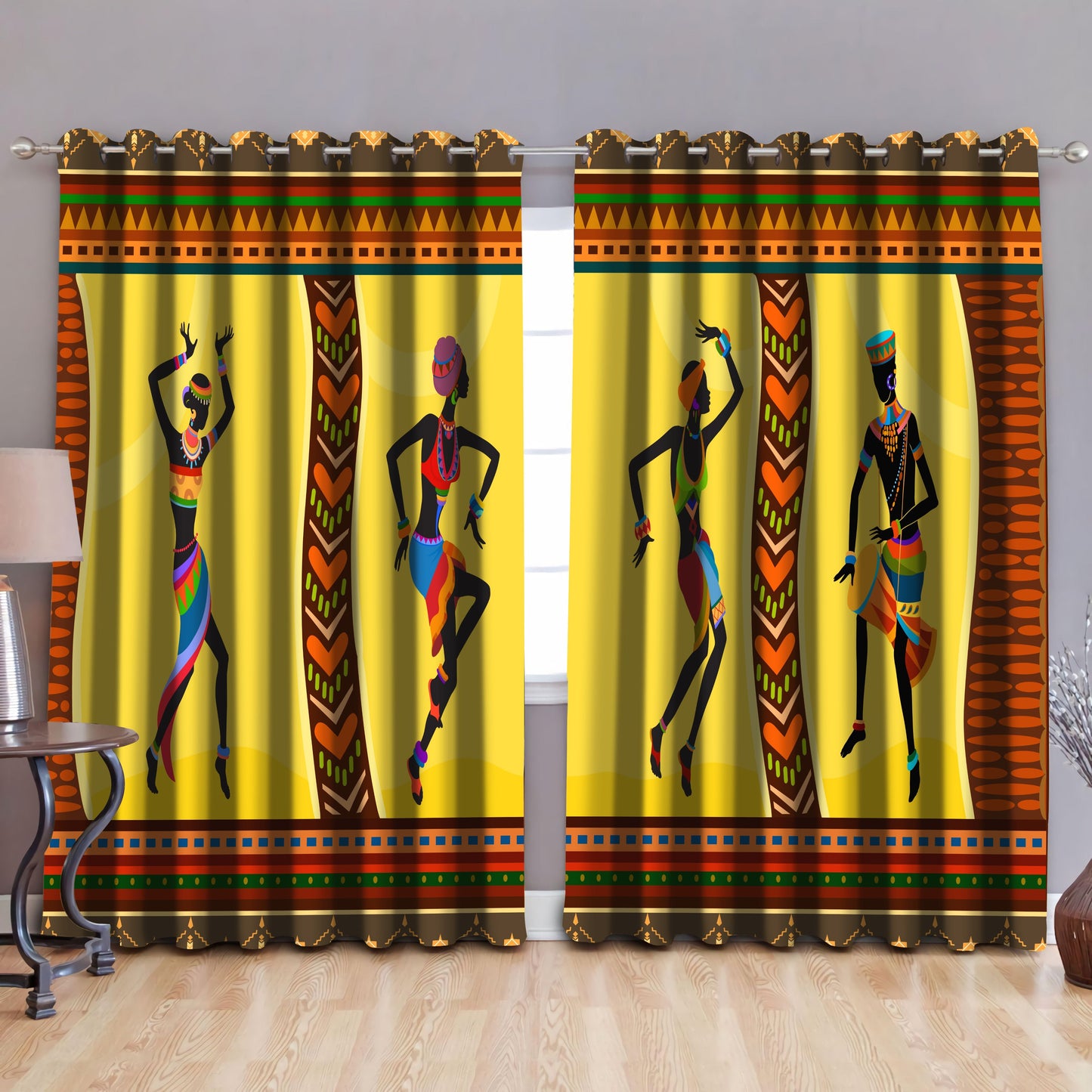 African Heritage Blackout Thermal Grommet Window Curtains Pi30052005
