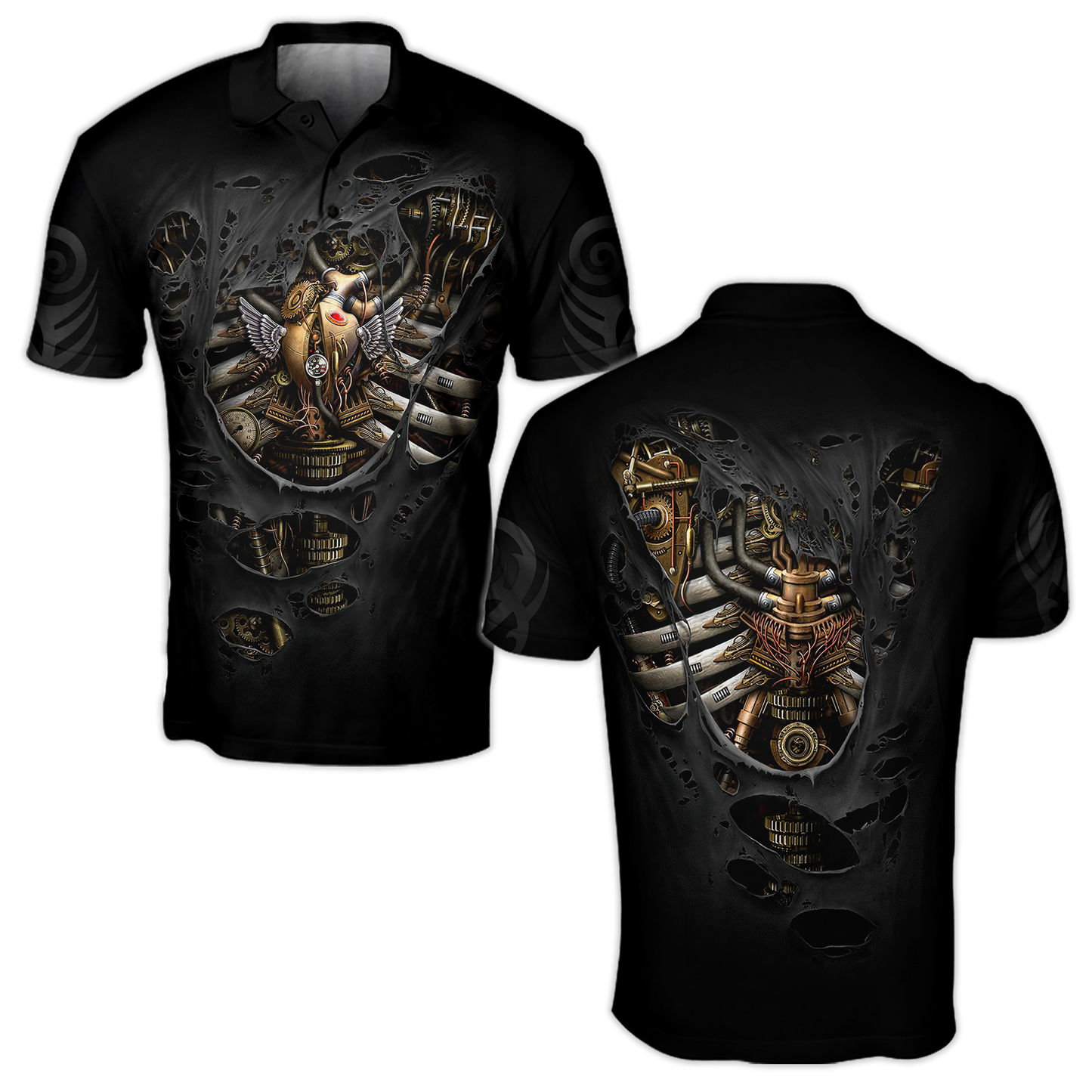 Steampunk Mechanic Skull All Over Printed Hoodie For Men and Women TN