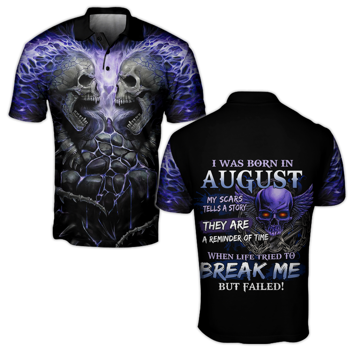 August Guy Skull 3D All Over Printed Shirts Pi24102008ST