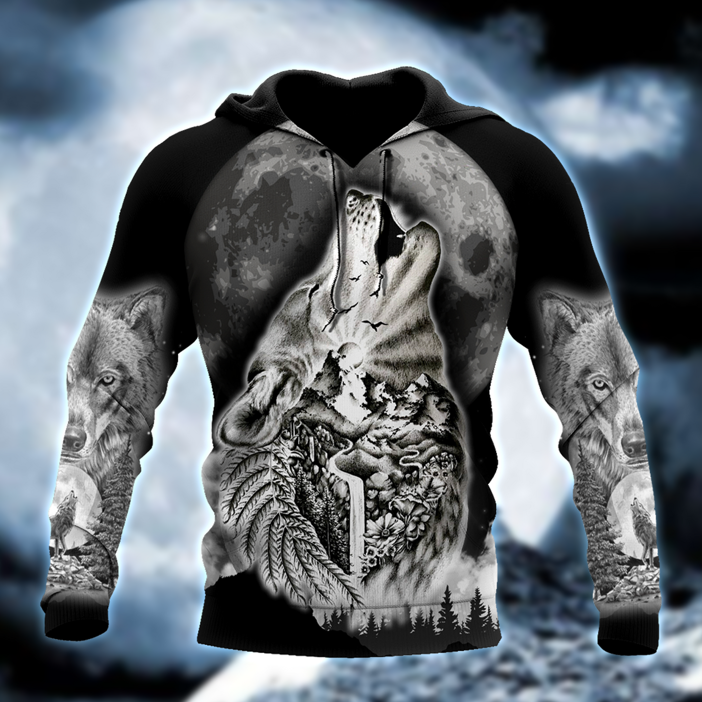 Wolf Spirit Tattoo Style 3D All Over Printed Hoodie Shirt by SUN QB05302002