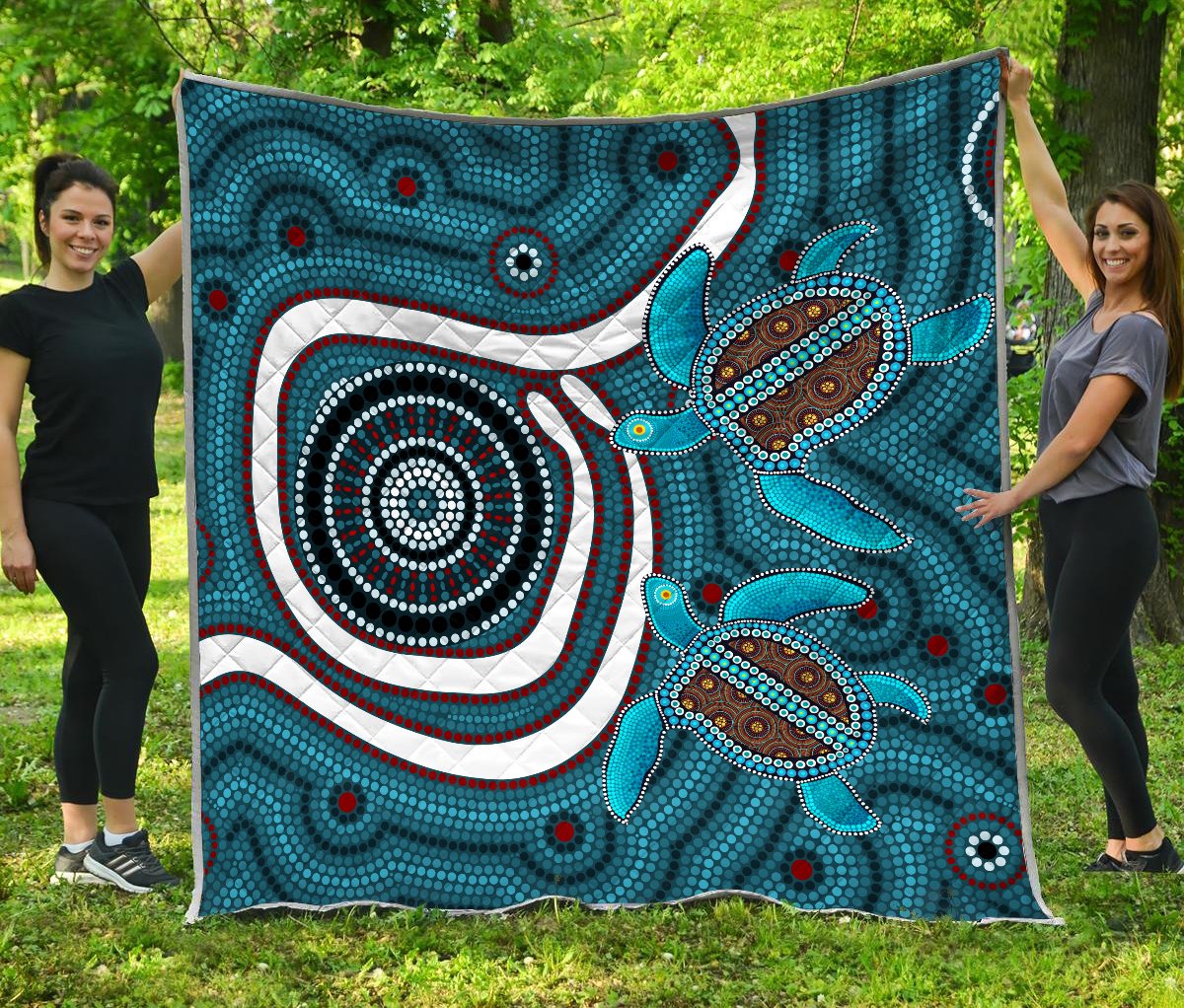 Aboriginal Decors Australian Gifts Blue turtles Quilt