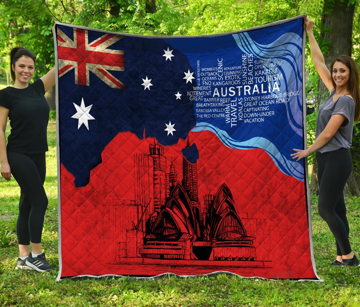 Tmarc Tee Copy of Aboriginal Decors Australian Gifts Architectural Red Flag Quilt TNA01072107