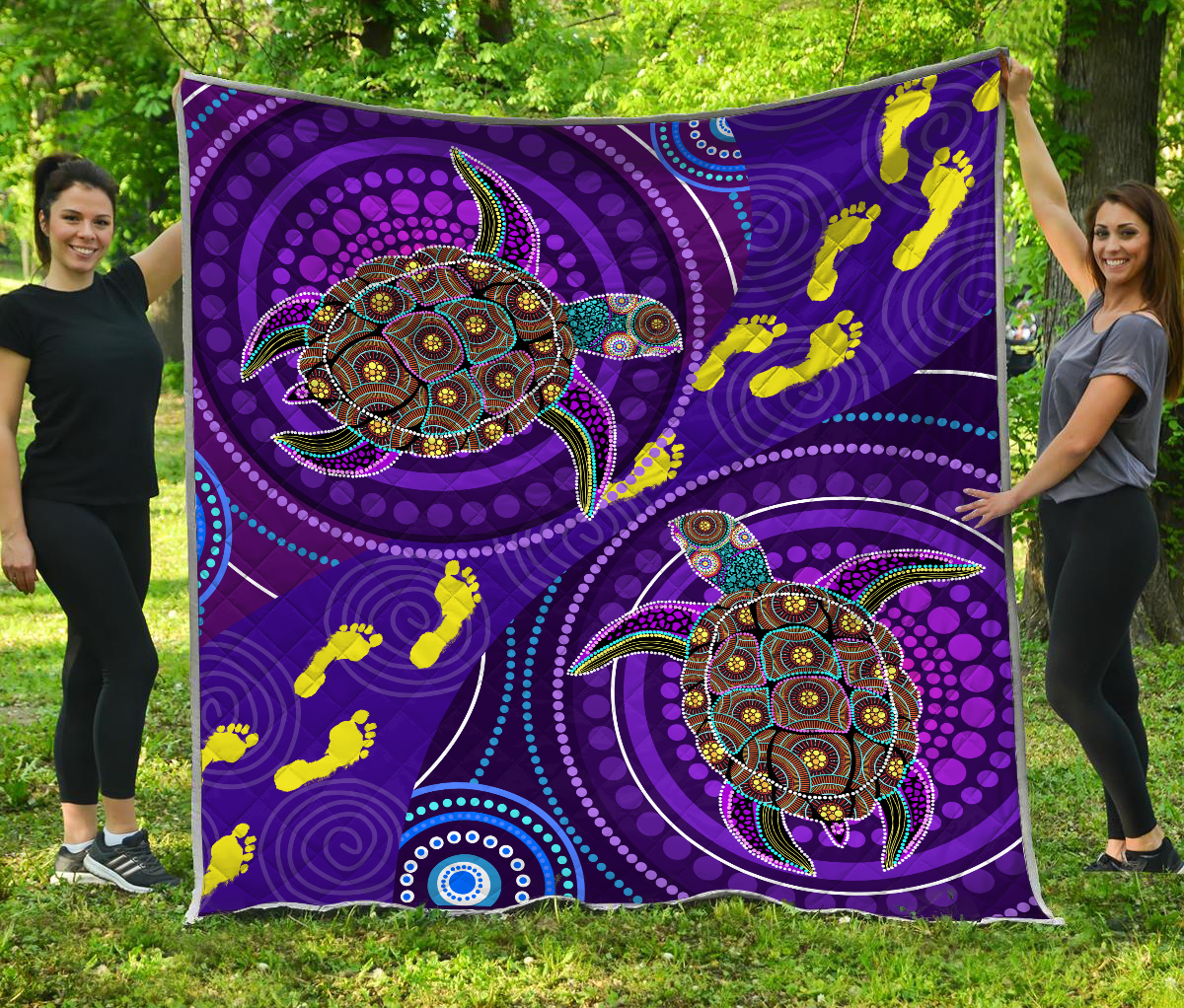 Aboriginal Decors Australian Gifts Purple Turtles Quilt