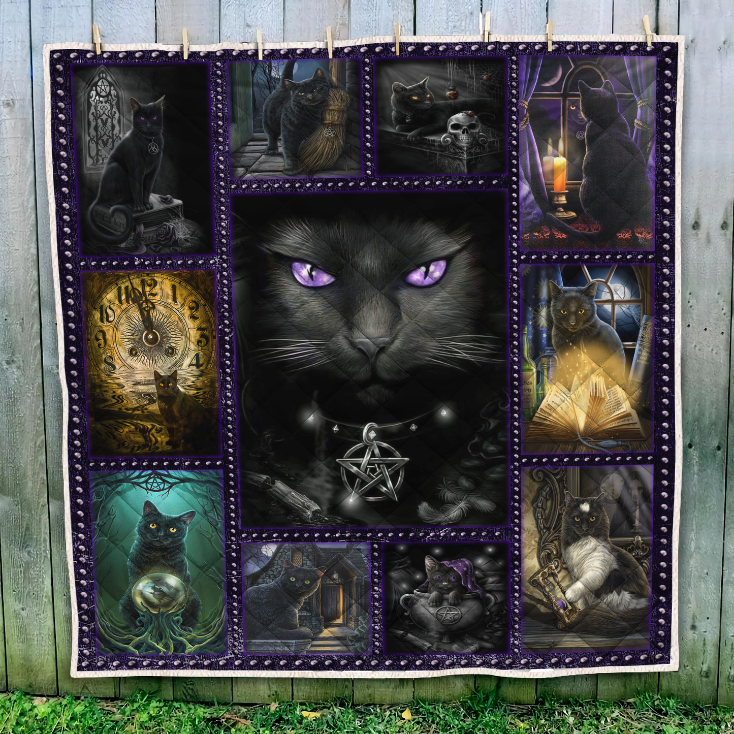 Wicca Black Cat Quilt Blanket MH26022101