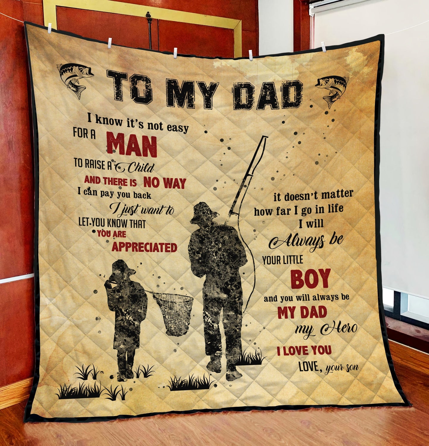 To my Dad best fishing buddy Quilt