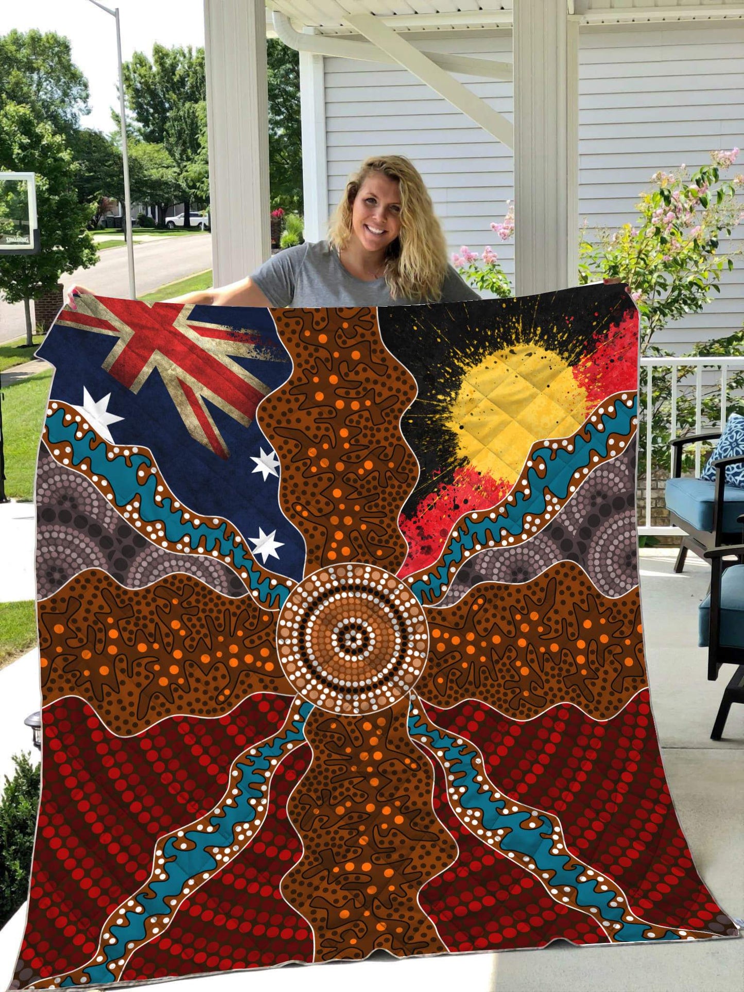 Aboriginal Decors Australian Gifts Concentric Lines Quilt