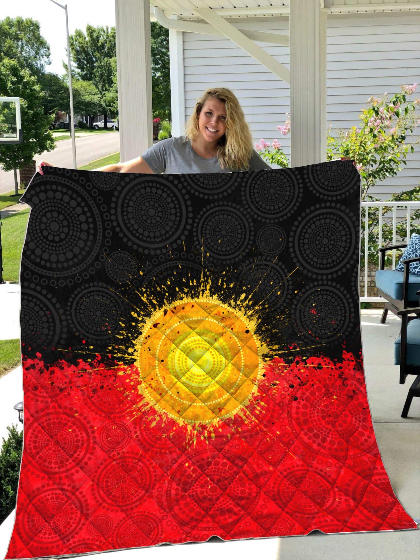 Aboriginal Decors Australian Gifts Flag The Sun Quilt