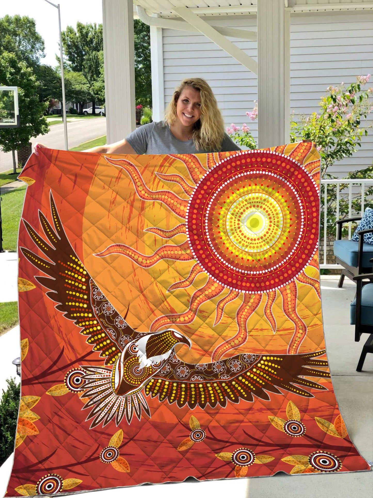 Aboriginal Decors Australian Gifts Eagle Sunset Quilt
