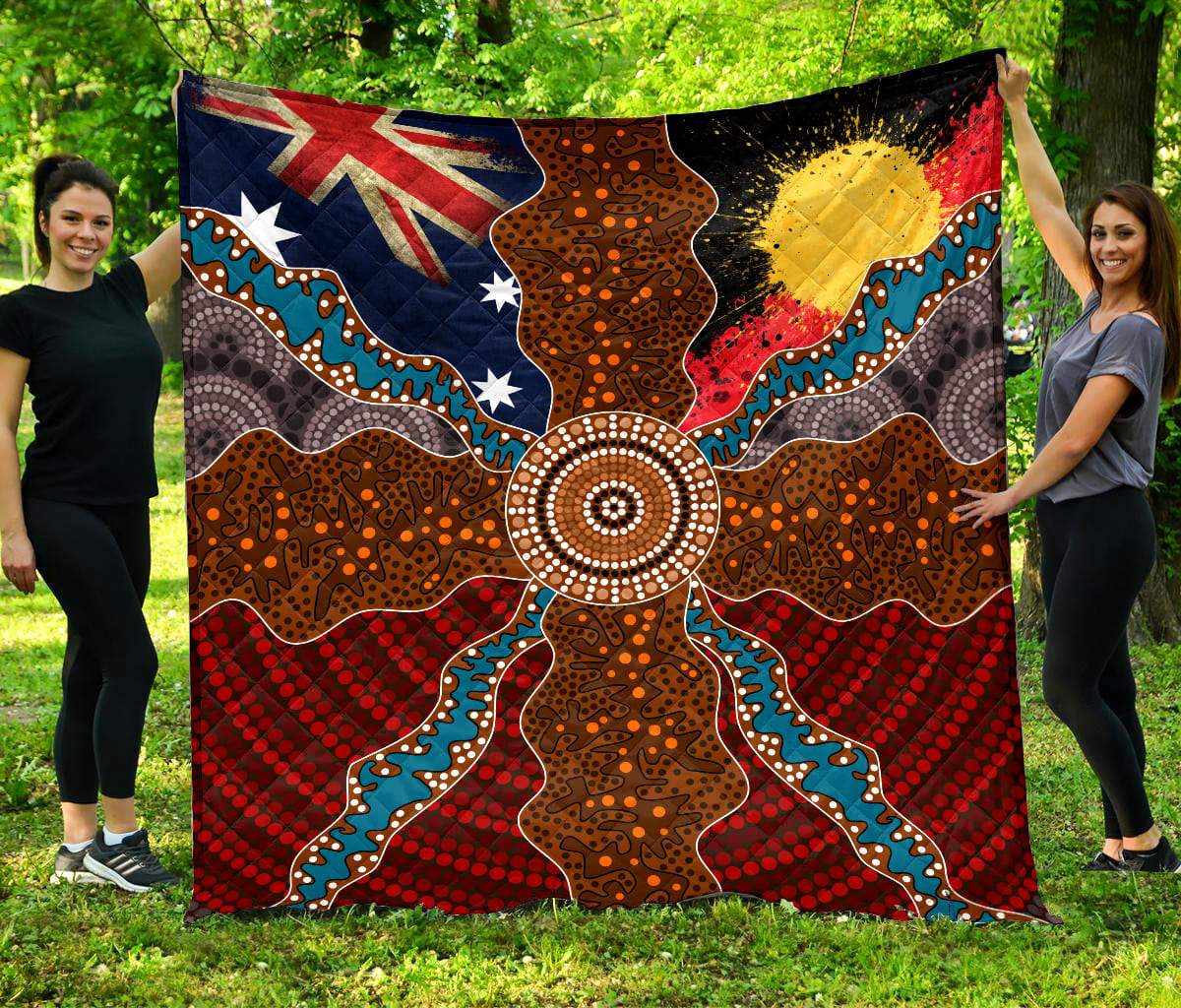 Aboriginal Decors Australian Gifts Concentric Lines Quilt
