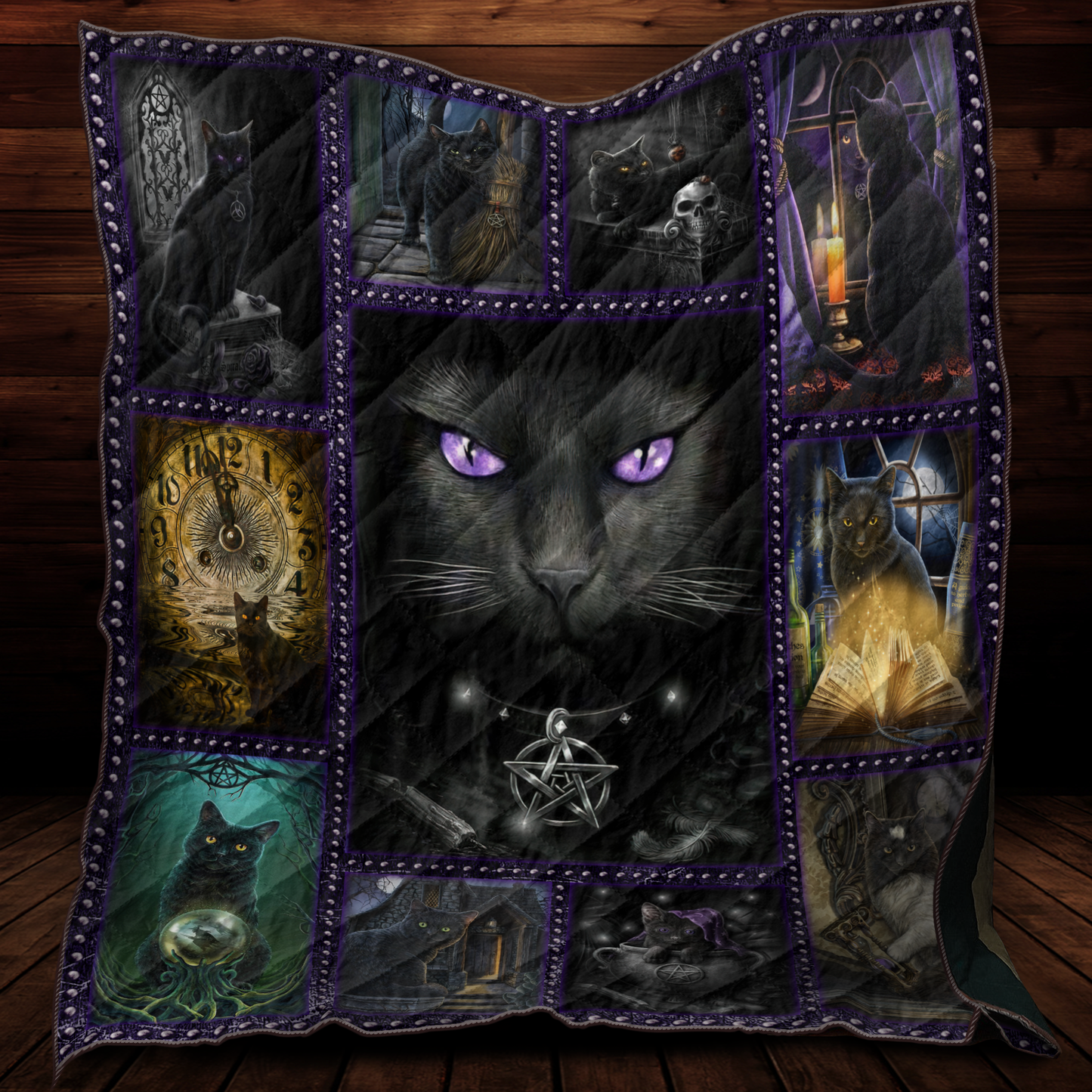 Wicca Black Cat Quilt Blanket MH26022101