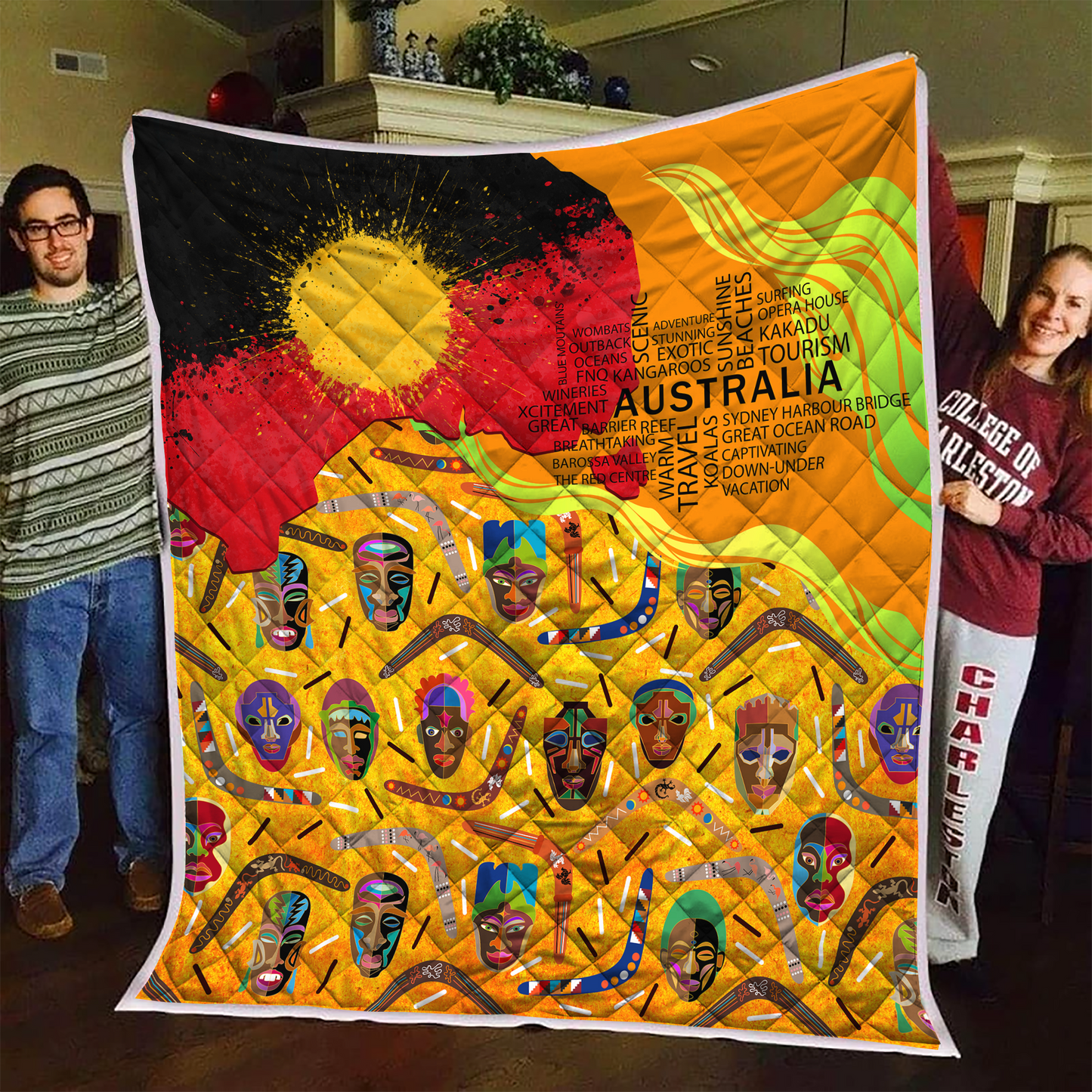 Tmarc Tee Aboriginal Decors Australian Gifts Indigenous Boomerang Quilt SN28062108