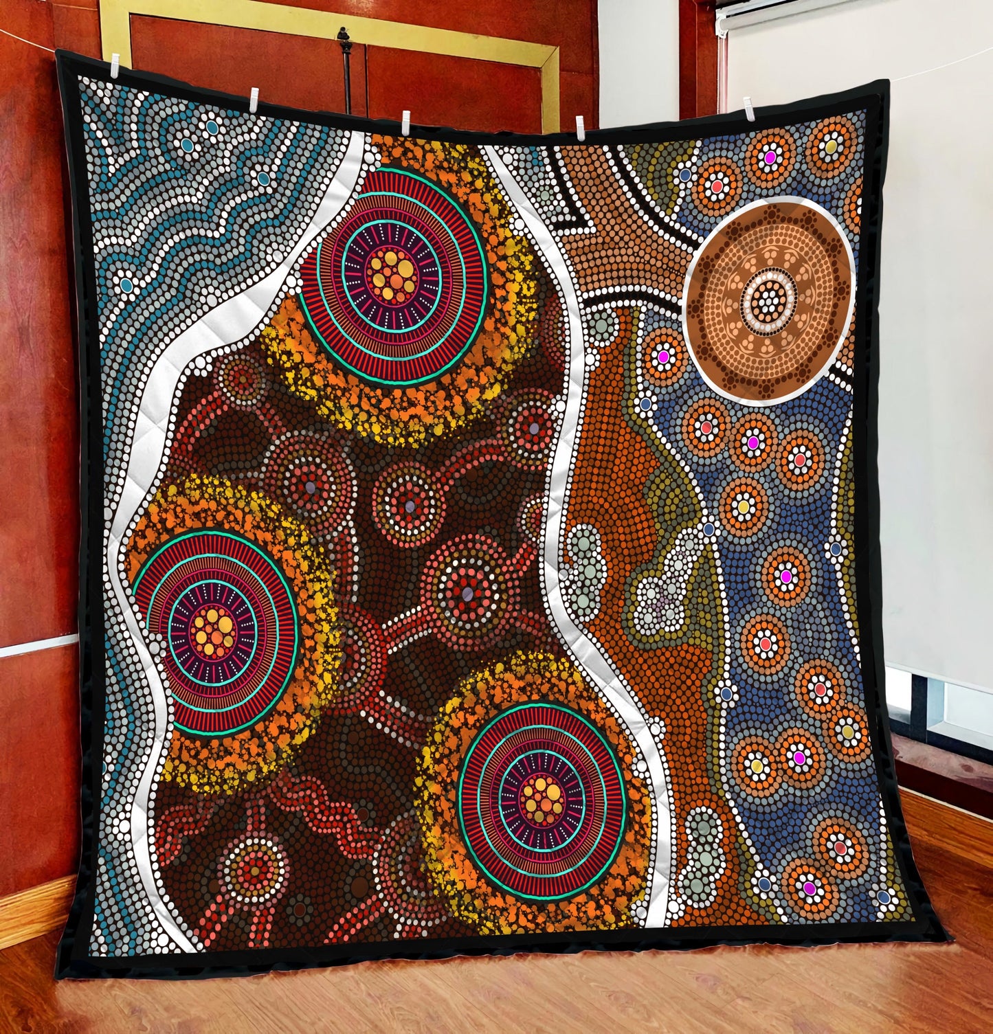 Aboriginal Decors Australian Gifts Brown Circle Dots Quilt