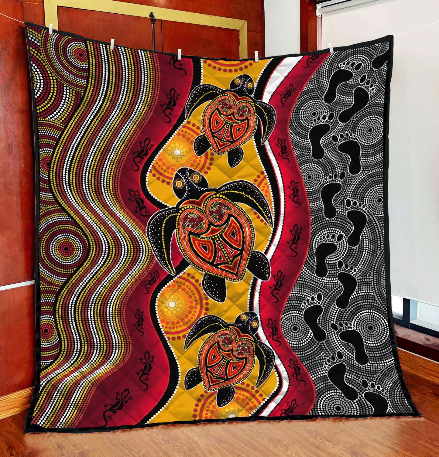 Aboriginal Decors Australian Gifts Turtles Map Quilt