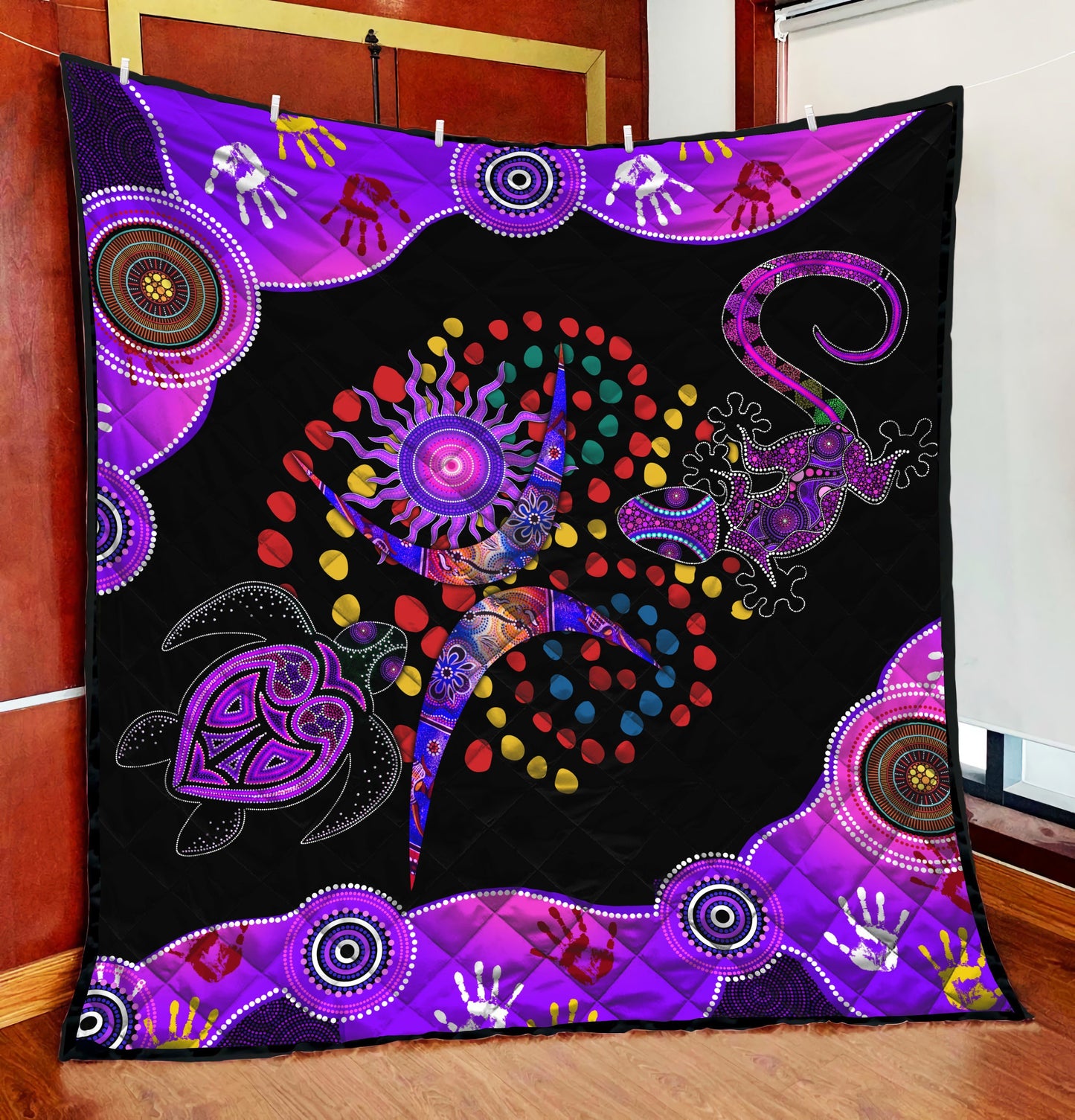 Aboriginal Naidoc Week 2021 Best Purple Turtle Lizard Quilt
