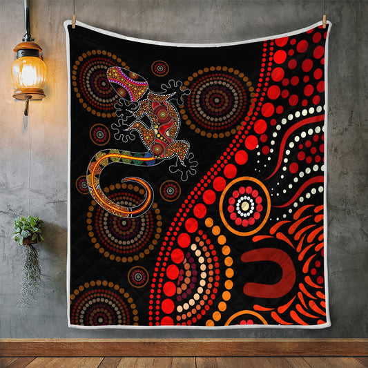 Aboriginal Decors Australian Gifts Lizard Sun Style Quilt