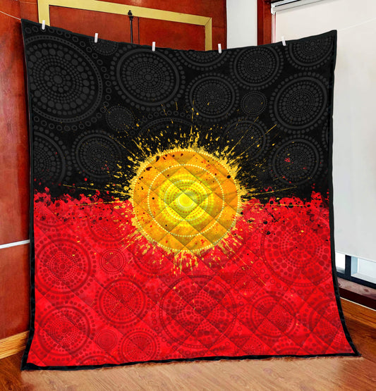 Aboriginal Decors Australian Gifts Flag The Sun Quilt