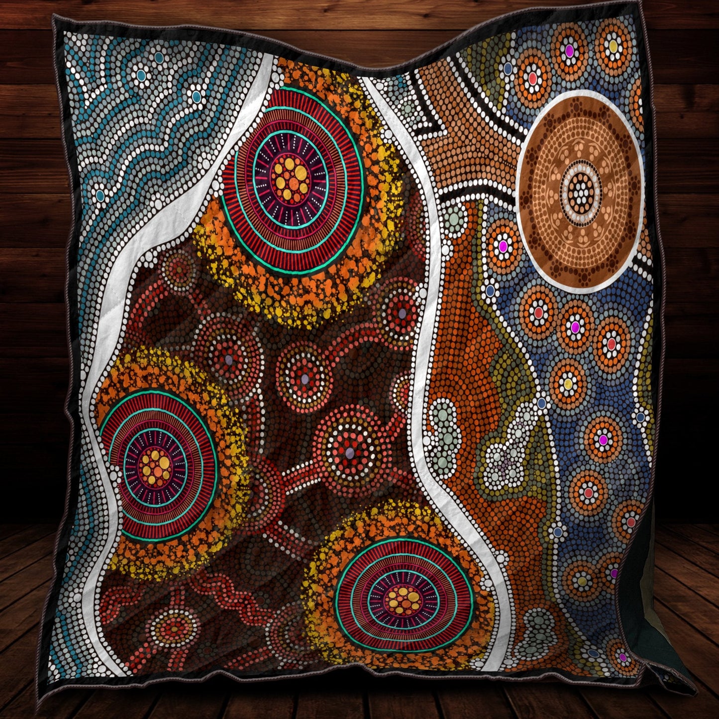 Aboriginal Decors Australian Gifts Brown Circle Dots Quilt