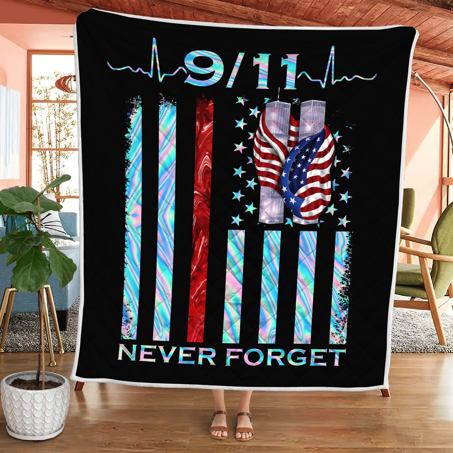 Never Forget Firefighter Quilt