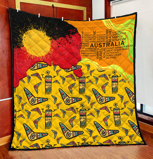 Aboriginal Decors Australian Gifts Boomerang Indigenous Quilt