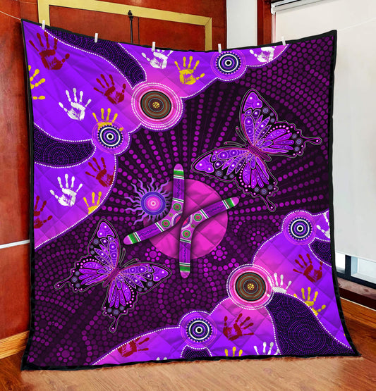 Aboriginal Naidoc Week 2021 Purple Butterflies Quilt