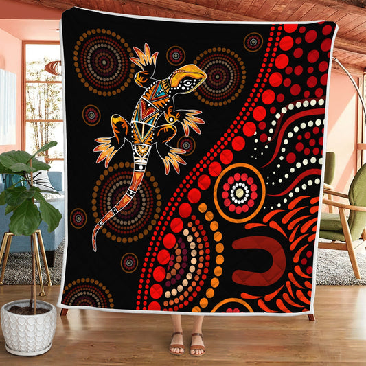Aboriginal Decors Australian Gifts Lizard Sun Style Quilt