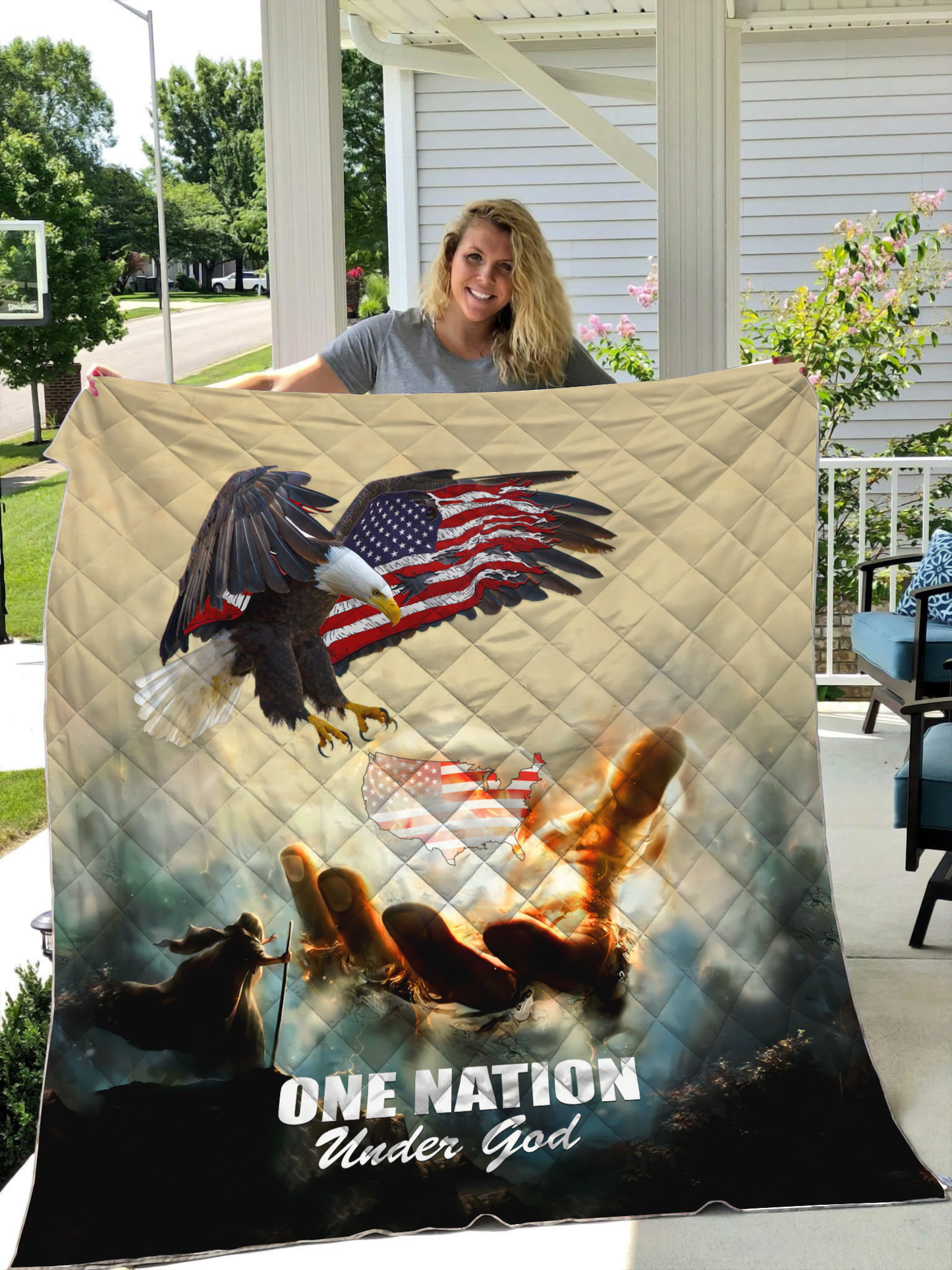 American One Nation Under God 3D Quilt 04