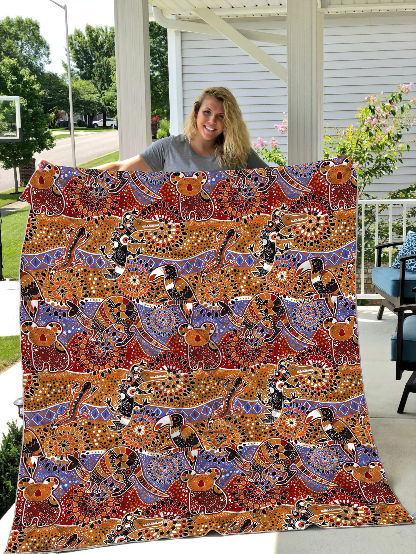 Aboriginal Decors Australian Gifts Indigenous Animals Quilt