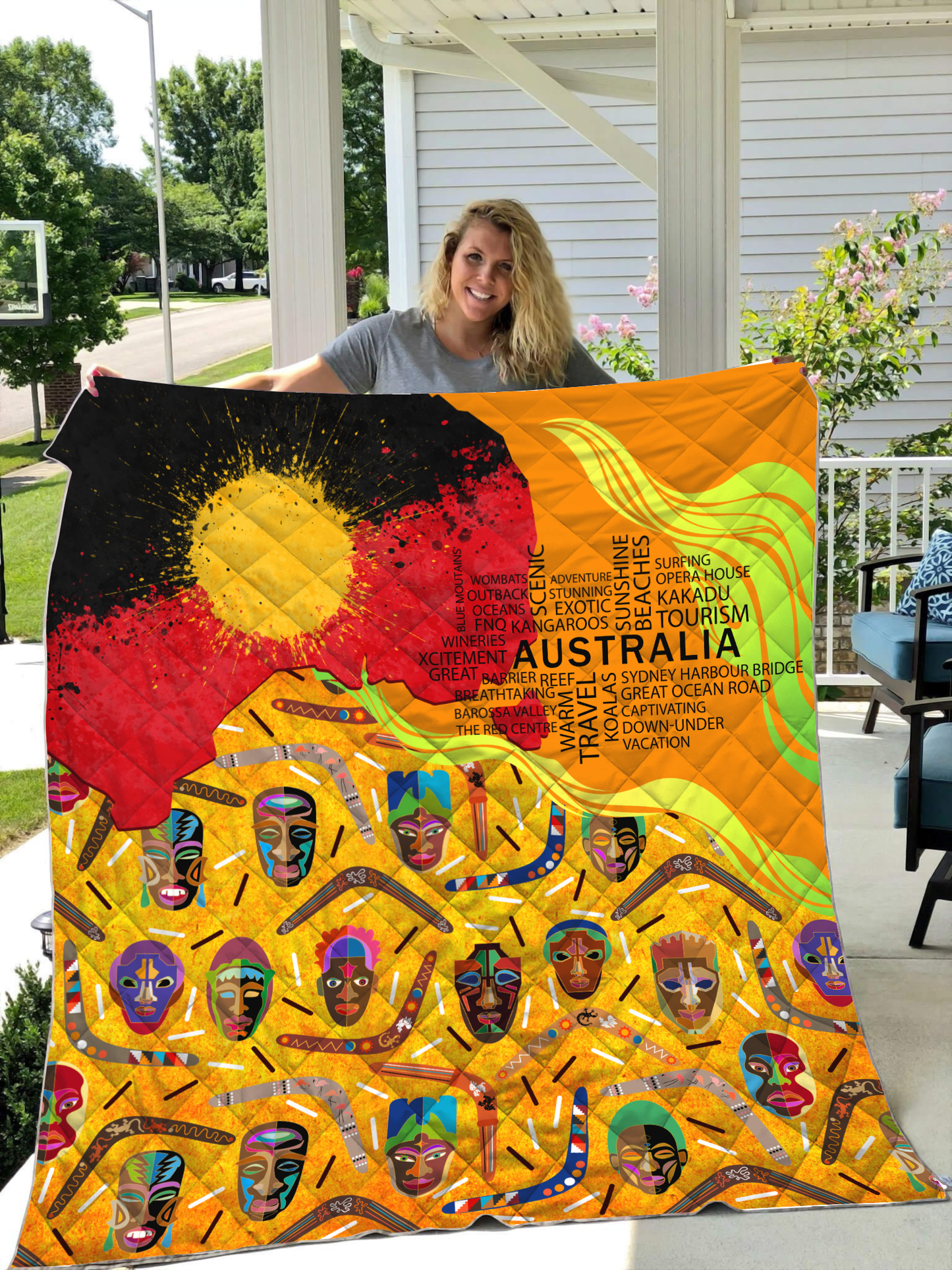 Tmarc Tee Aboriginal Decors Australian Gifts Indigenous Boomerang Quilt SN28062108