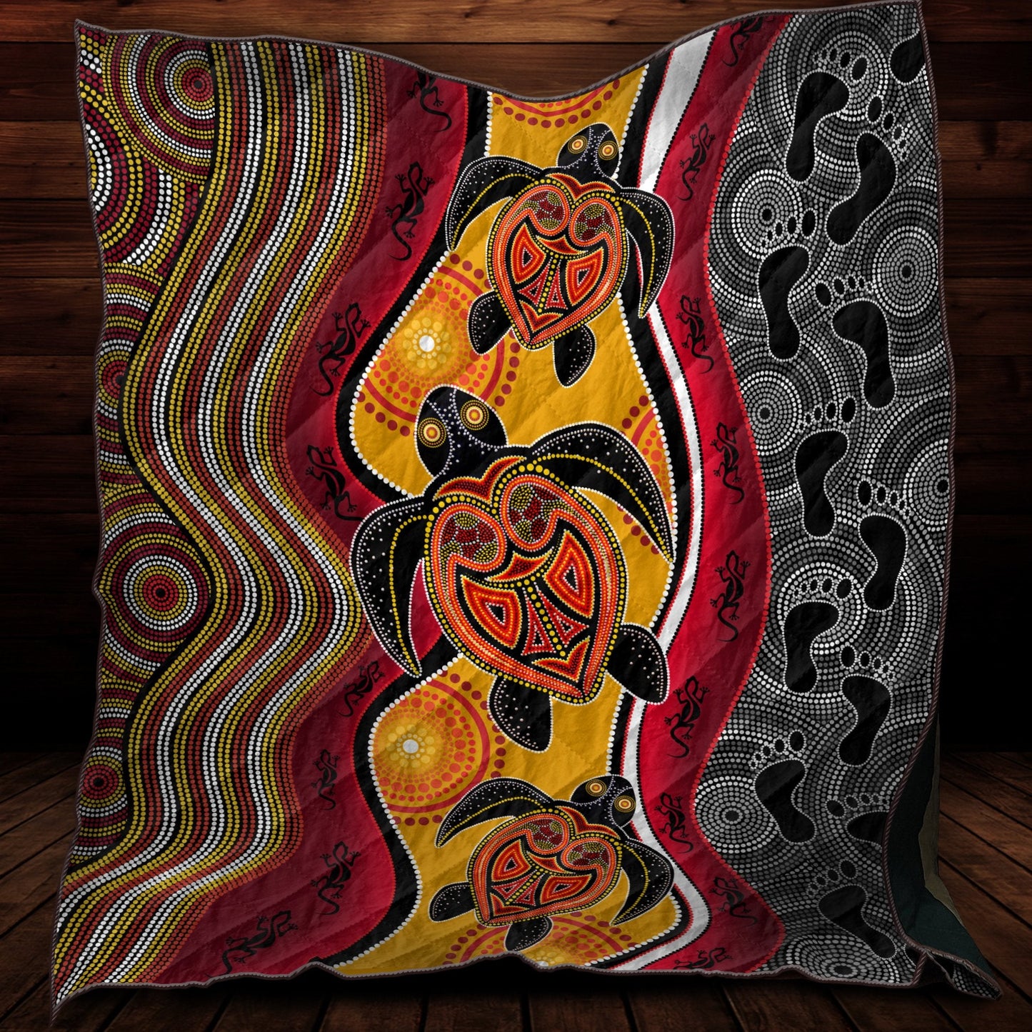 Aboriginal Decors Australian Gifts Turtles Map Quilt