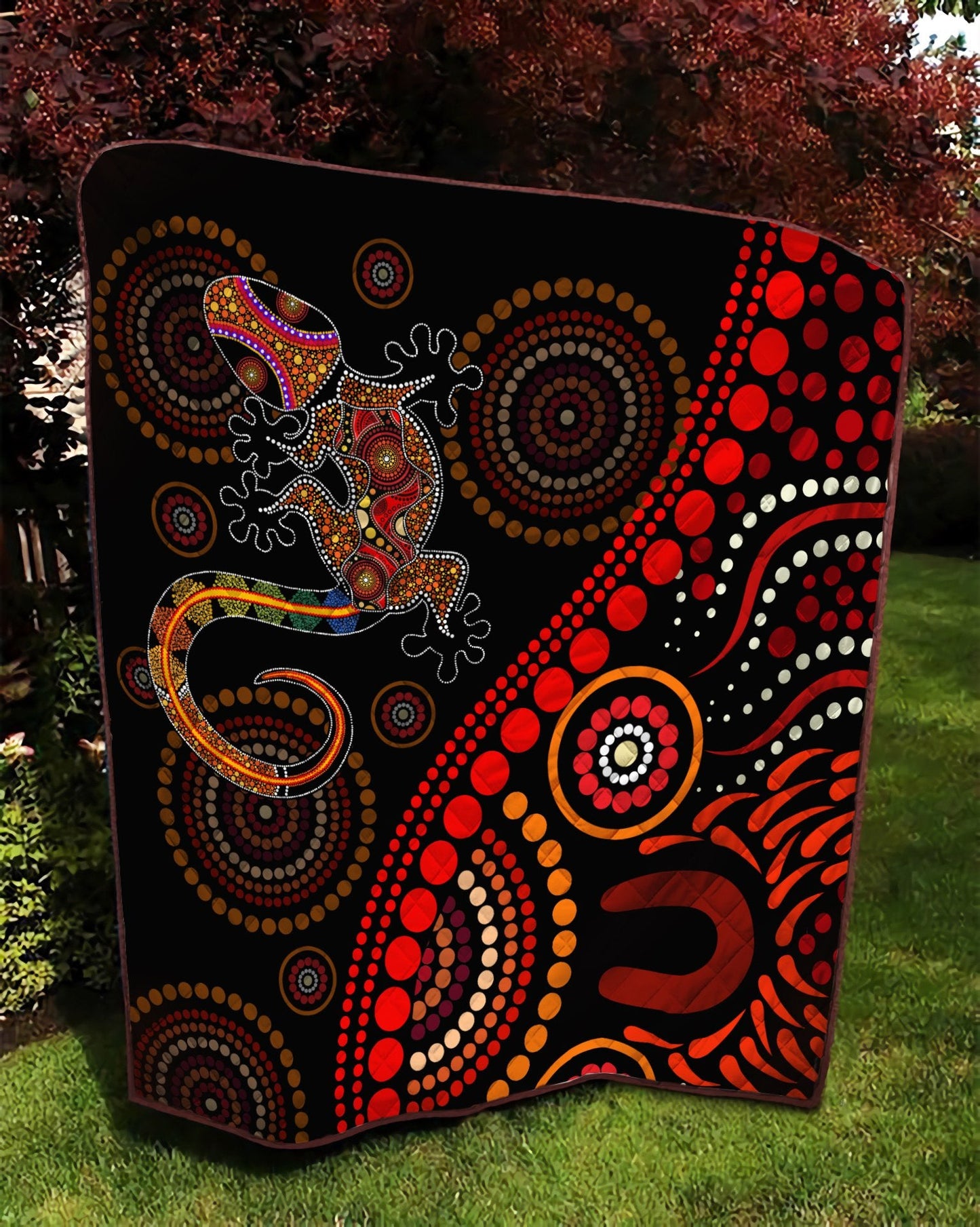 Aboriginal Decors Australian Gifts Lizard Sun Style Quilt