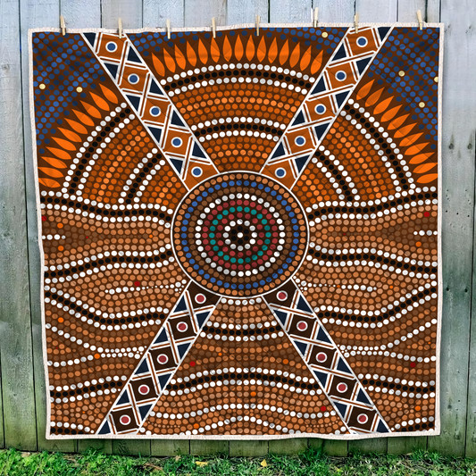 Aboriginal Decors Australian Gifts Indigenous Dots Quilt