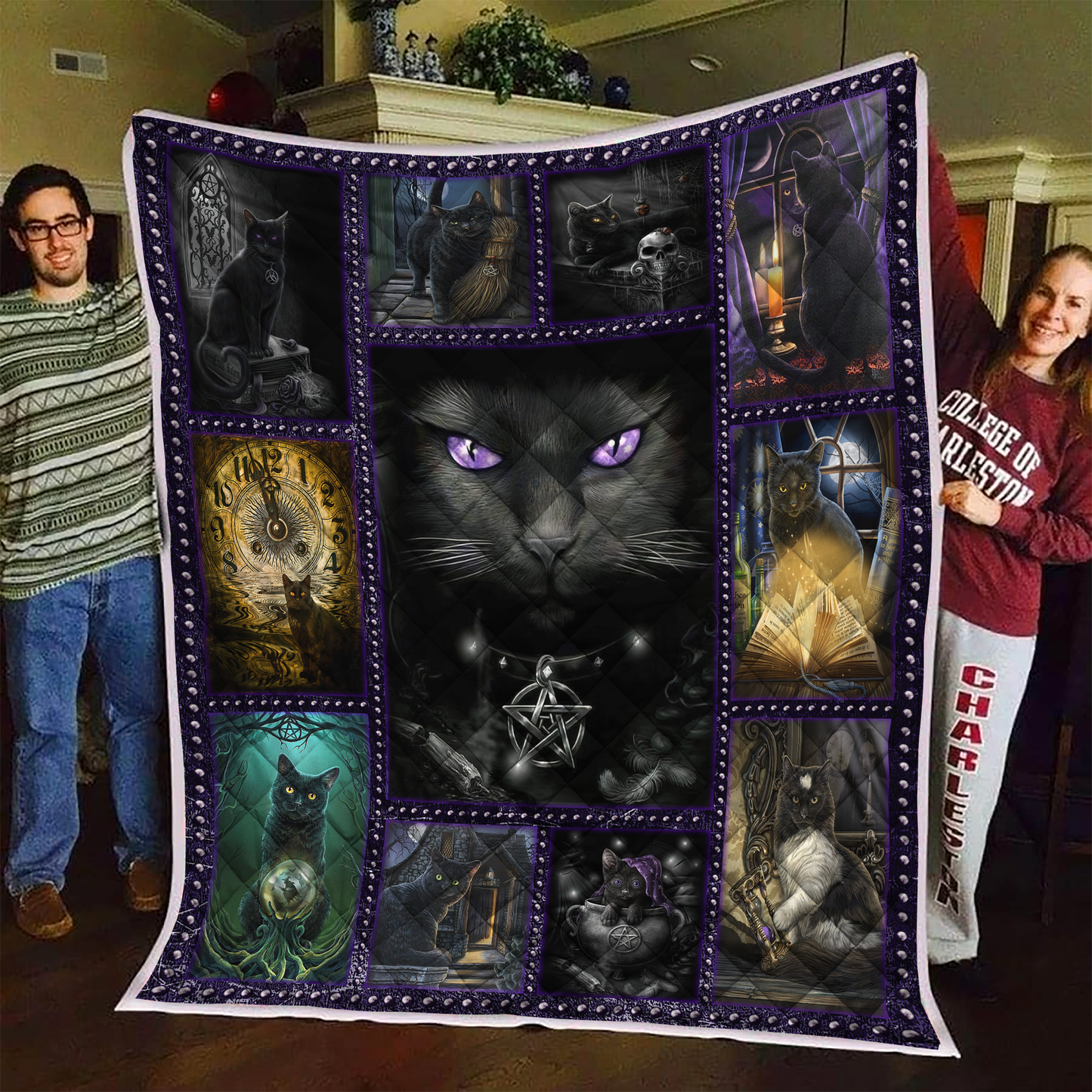 Wicca Black Cat Quilt Blanket MH26022101