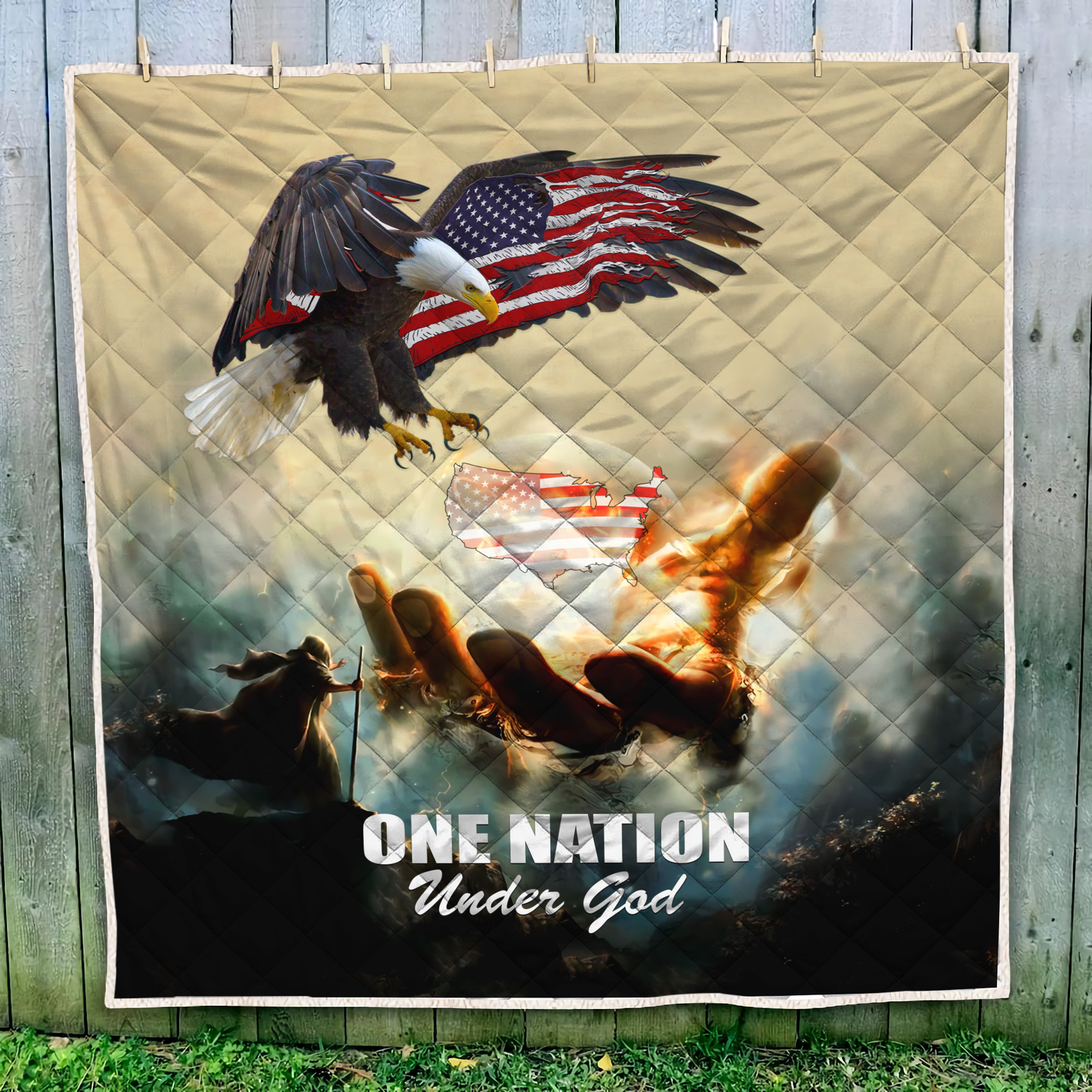 American One Nation Under God 3D Quilt 04