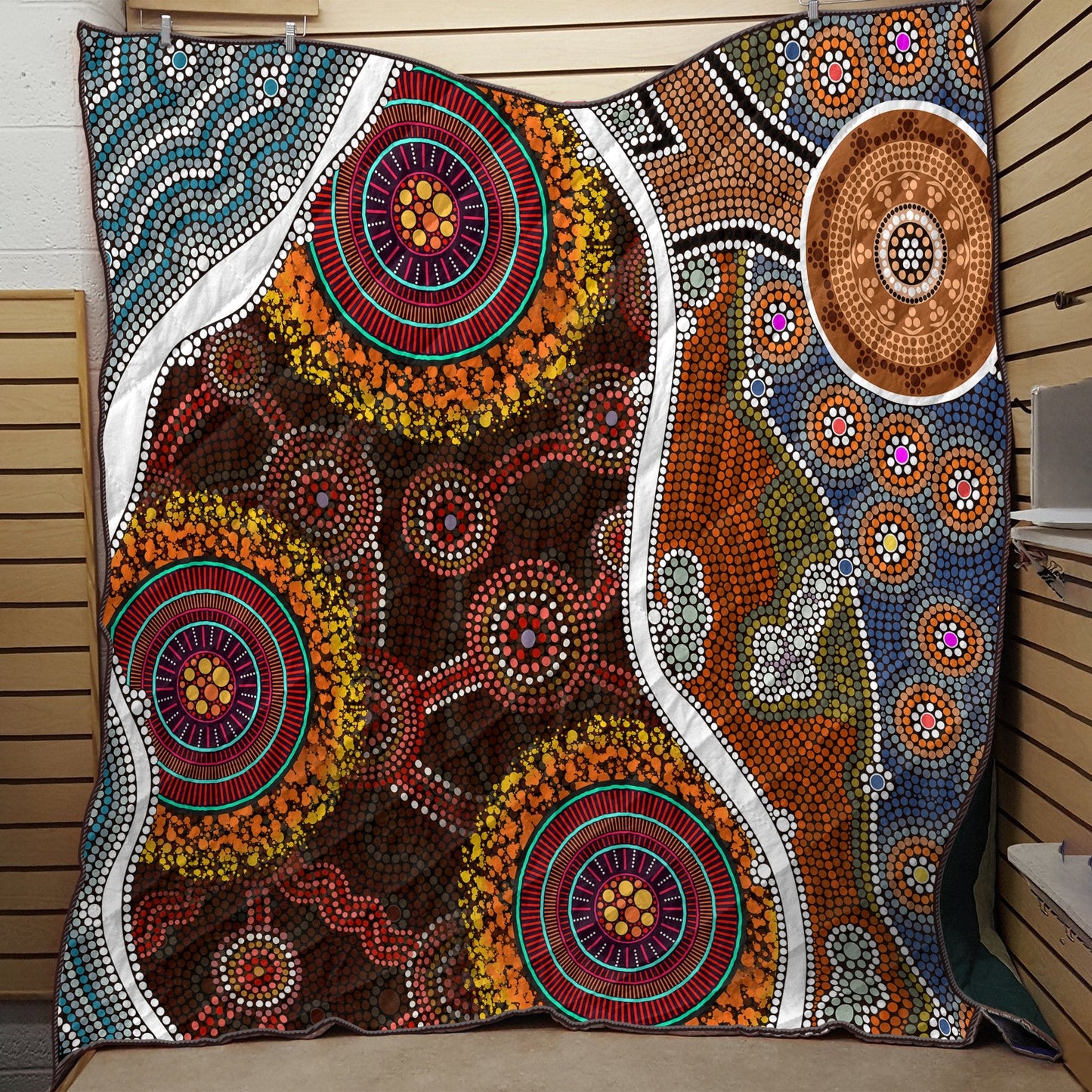 Aboriginal Decors Australian Gifts Brown Circle Dots Quilt
