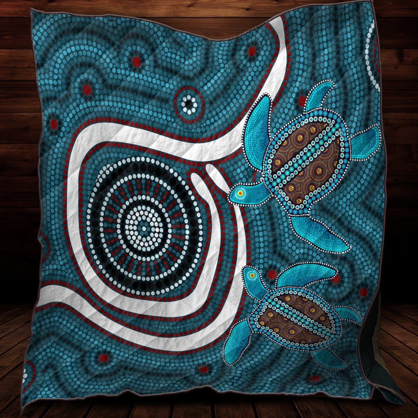 Aboriginal Decors Australian Gifts Blue turtles Quilt