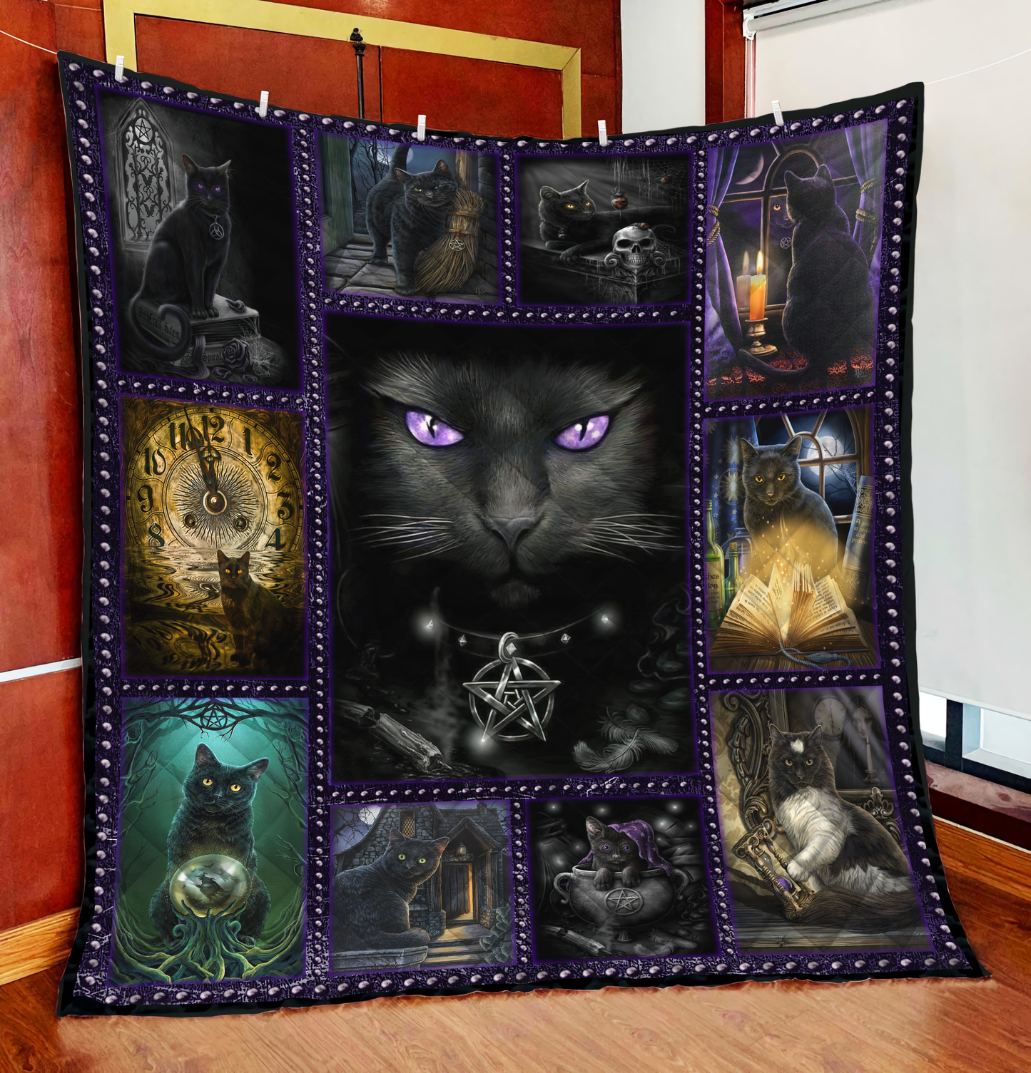 Wicca Black Cat Quilt Blanket MH26022101